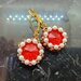 Cercei handmade rosu rubin cu perle   eleganta clasica si rafinament
