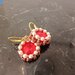 Cercei handmade rosu rubin cu perle   eleganta clasica si rafinament